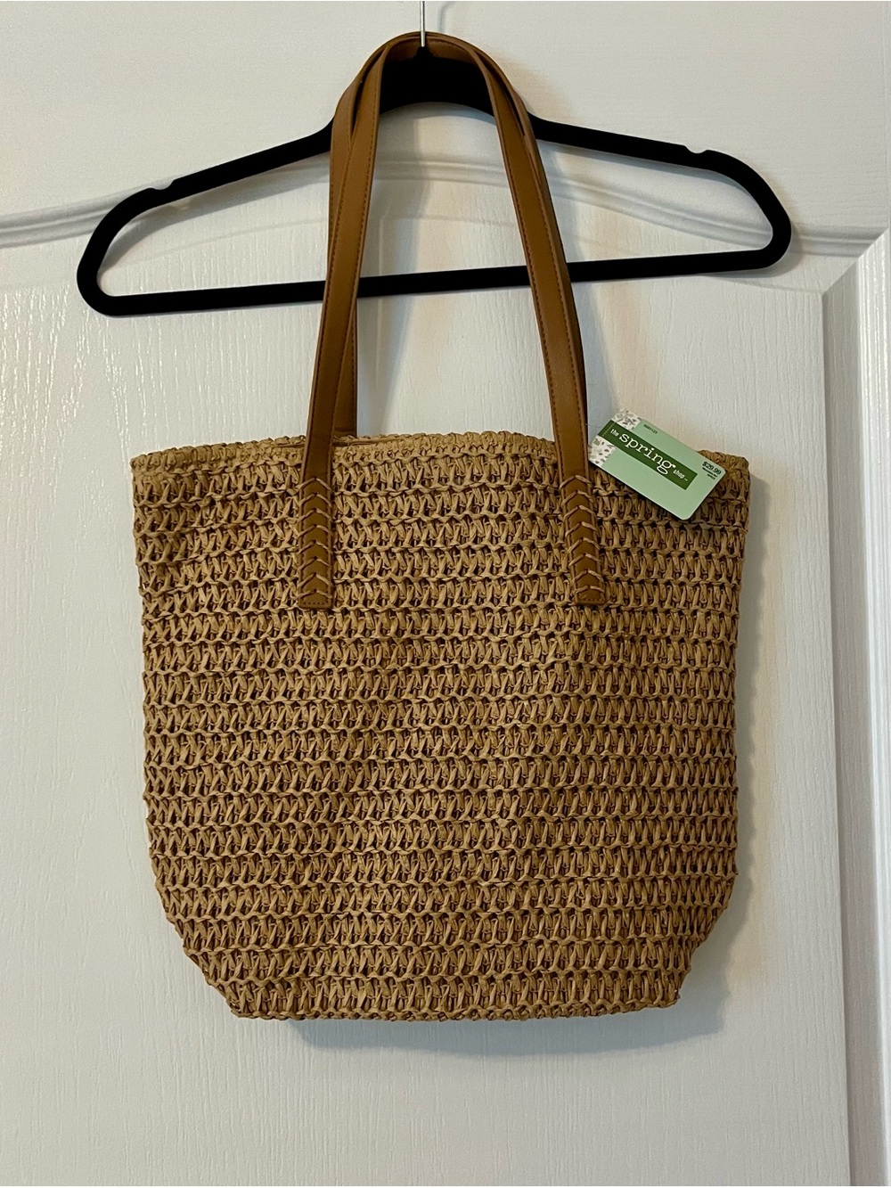 New Woven Straw Beach/Tote Bag with Handles - Picture 4 of 4